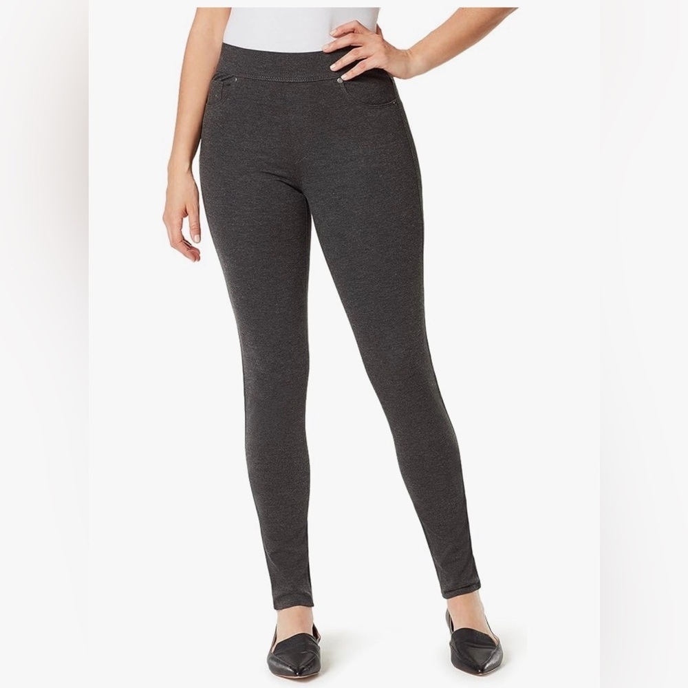 NWT Gloria Vanderbilt Womens Avery Slim Pull on Pants size 8 Heather Gray